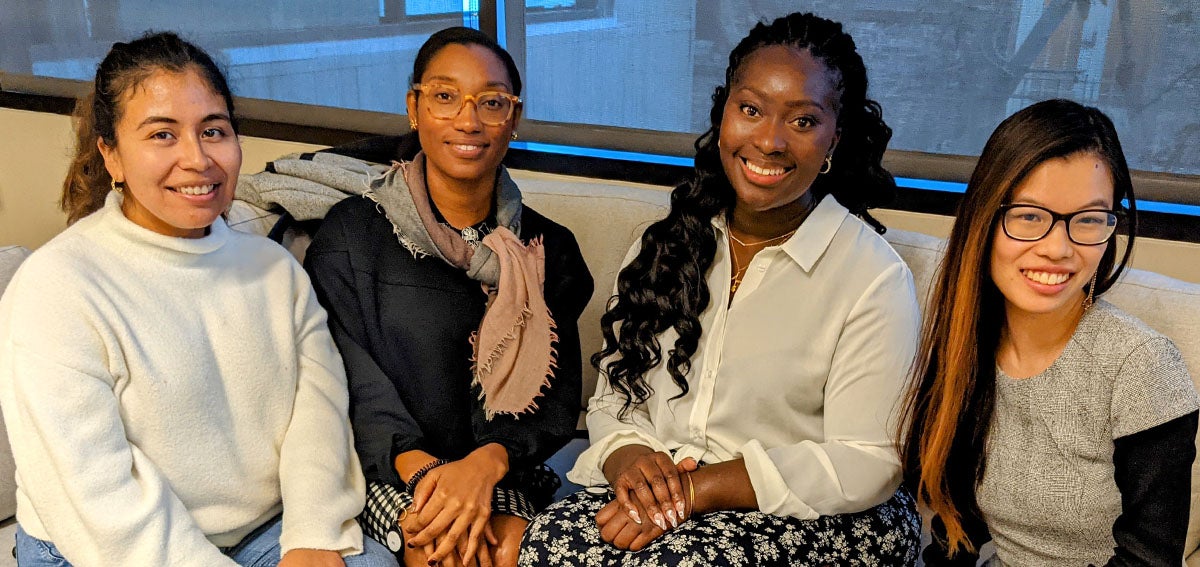 CHCF's Equity Fellows, 1st Cohort, from left to right: Dalma Diaz, Sequoia Hall, Janet Boachie, Kenna Chic