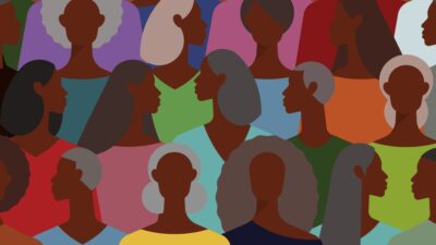 Illustration of a group of older Black people
