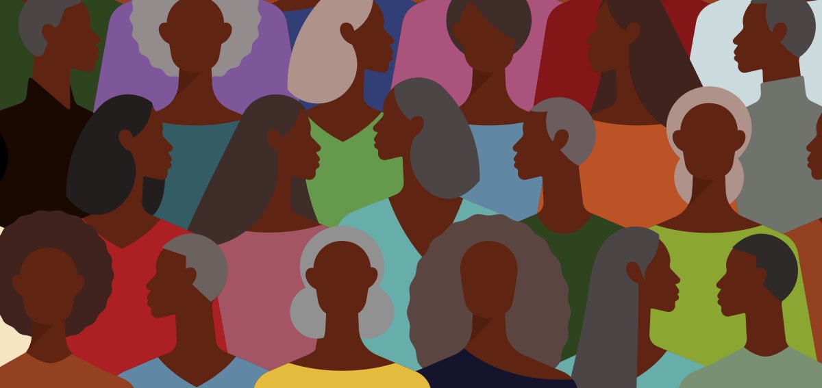 Illustration of a group of older Black people
