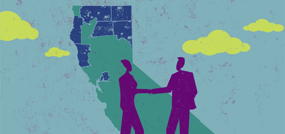 Illustration of seven California Counties working with Partnership Health Plan